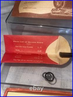 Vintage NOS Bryson Tobacco Pipe Unsmoked Pat Pend D120275 1940s In Box & Papers