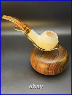 Vintage NOS NIB Chacom Brummer Rhodesian 217 Meerschaum Lined Tobacco Pipe