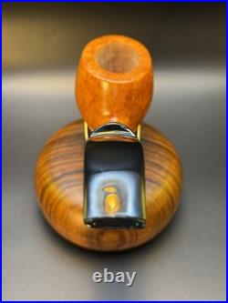 Vintage NOS Unsmoked Mastro De Paja Bent Billiard 3B + One Sun Tobacco pipe