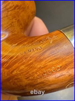 Vintage NOS Unsmoked Mastro De Paja Bent Billiard 3B + One Sun Tobacco pipe