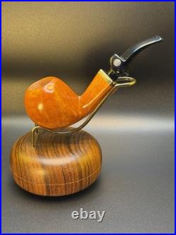 Vintage NOS Unsmoked Mastro De Paja Bent Panel 3B + One Sun Tobacco pipe