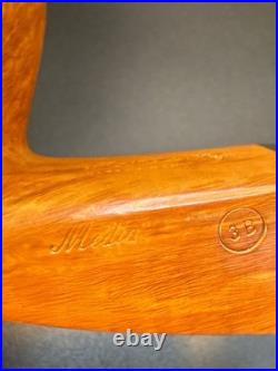 Vintage NOS Unsmoked Mastro De Paja Bent Panel 3B + One Sun Tobacco pipe