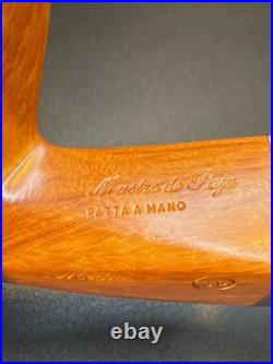 Vintage NOS Unsmoked Mastro De Paja Bent Panel 3B + One Sun Tobacco pipe