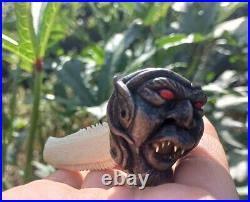 Vintage Pipe Art Smoking Mouthpiece Devil Hand made Mephistopheles USSR