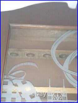 Vintage Sherlock Holmes Smoking Pipe Etched Glass Display/Wall Mount