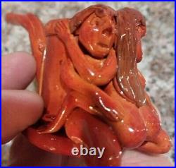 Vintage Tobacco Pipe Wood Hand Carved 69er Sexual Smoking Mexico Rare Unique NEW