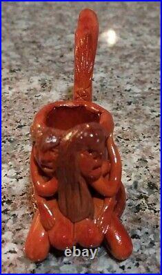 Vintage Tobacco Pipe Wood Hand Carved 69er Sexual Smoking Mexico Rare Unique NEW