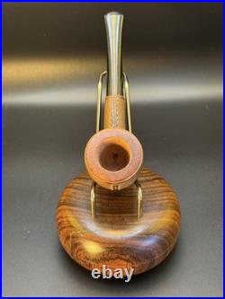 Vintage Unsmoked Longchamp Leather Wrapped Pot Tobacco Pipe