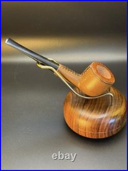 Vintage Unsmoked Longchamp Leather Wrapped Pot Tobacco Pipe