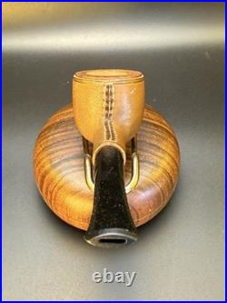 Vintage Unsmoked Longchamp Leather Wrapped Pot Tobacco Pipe