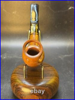 Vintage Unsmoked Paronelli Ghost Ring Sight Billiard Tobacco Pipe In The Box