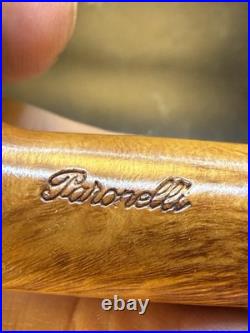 Vintage Unsmoked Paronelli Ghost Ring Sight Billiard Tobacco Pipe In The Box