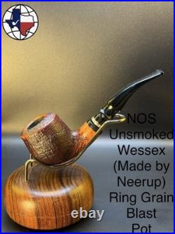 Vintage Wessex NOS Unsmoked Ring Grain Blasted Pot Tobacco Pipe (Made By Neerup)