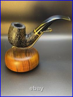 Vintage Wessex NOS Unsmoked XL120 Rusticated Bent Billiard Tobacco Pipe #2