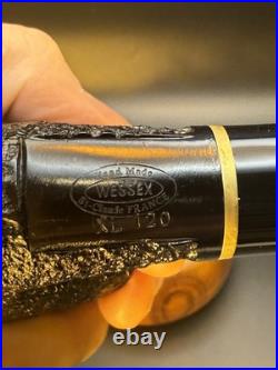 Vintage Wessex NOS Unsmoked XL120 Rusticated Bent Billiard Tobacco Pipe #2