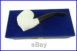 Volcano Shape Meerschaum Pipe Hand Carved With Case White-ish Tobacco Pipe