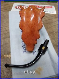 Vtg NOS GBD Virgin #1A Unique Bent Smoking Tobacco Pipe London Papers Box Mint