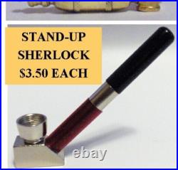 WHOLESALE LOT OF 30 Metal Smoking Pipes6 each of 5 styles+20 caps + 50 screens
