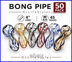 WHOLESALE LOT of (50) 4 Hand Blown Borosilicate Glass Pipes, BONG pipes, 45G