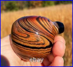 Walnut Woodgrain Classic Styled Glass Stand Up Blowfish Pipe