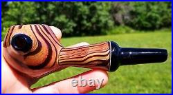 Walnut Woodgrain Classic Styled Glass Tobacco Apple Pipe