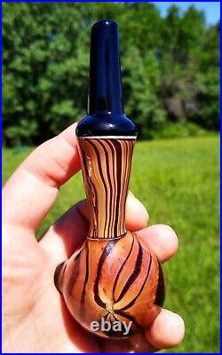 Walnut Woodgrain Classic Styled Glass Tobacco Apple Pipe