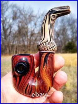 Walnut Woodgrain Classic Styled Glass Tobacco Hungarian Pipe