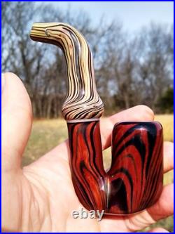 Walnut Woodgrain Classic Styled Glass Tobacco Hungarian Pipe