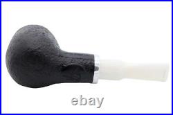 White Elephant Ebony & 6 Sandblasted Tobacco Pipe