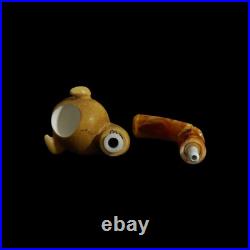 White Toothed Skull Meerschaum Pipe handmade smoking gift for pfeife with case