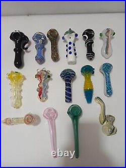 Wholesale 4Handmade Decorative Glass spoon Hand Pipe Pack Of 15