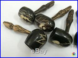 Wholesale 50 Ayahuasca HandCarved Seed Smoking Pipes from the Peruvian Amazon