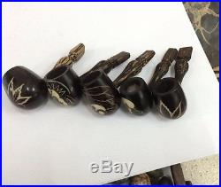 Wholesale 50 Ayahuasca HandCarved Seed Smoking Pipes from the Peruvian Amazon