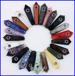 Wholesale! Many kinds Natural Stone Healing Quartz Crystal Smoking Pipes