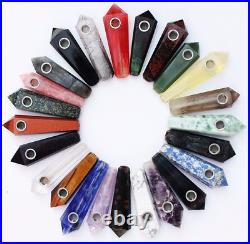 Wholesale! Many kinds Natural Stone Healing Quartz Crystal Smoking Pipes