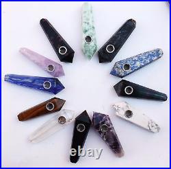 Wholesale! Many kinds Natural Stone Healing Quartz Crystal Smoking Pipes