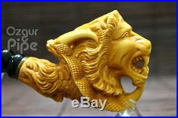 Wild Lion Head In Eagle Claw Collectible Meerschaum Smoking Pipe Pfeife Pipa