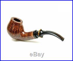 Wooden Carved Smoking Pipes Collectible (Bent apple with tiger swirl ring stem)