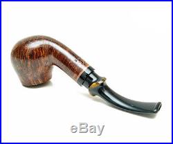 Wooden Carved Smoking Pipes Collectible (Bent apple with tiger swirl ring stem)