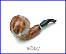 Wooden Carved Smoking Pipes (Freehand with white lined single groove stem)