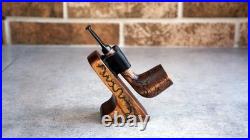 Wooden Tobacco Pipe Set Unique Pear Wood Smoking Pipe with Stand
