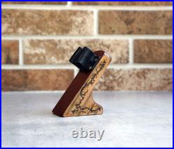 Wooden Tobacco Pipe Set Unique Pear Wood Smoking Pipe with Stand