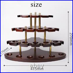 Wooden Tobacco Pipe Stand Display Rack Can Holder For 15 Tobacco Pipes