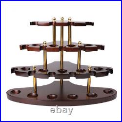Wooden Tobacco Pipe Stand Display Rack Can Holder For 15 Tobacco Pipes