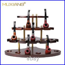Wooden Tobacco Pipe Stand Rack Display for 15 Tobacco Smoking Pipes Collection
