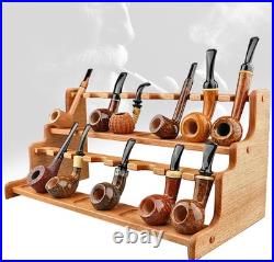 Wooden Tobacco Pipe Stand, Wood Pipe Stands Holder for Smoking Pipes