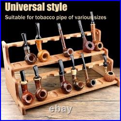 Wooden Tobacco Pipe Stand, Wood Pipe Stands Holder for Smoking Pipes