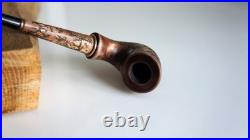 Wooden Tobacco Pipe With Stand, Tomahawk Smoking Pipe, Long Stem Pear Wood Pipe