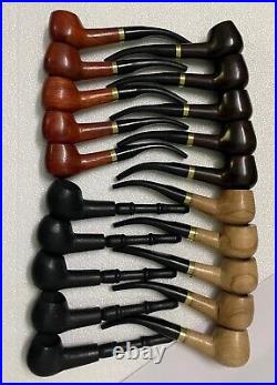 Wooden Tobacco Smoking Pipe Hand Carved Fits 9 mm filter Comes lot of 20 pic