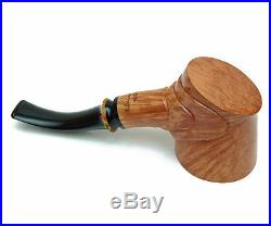 Wooden Tobacco Smoking Pipes Carved 3 Layers Shank Poker w Single Groove Stem